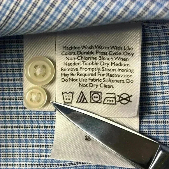 Eddie Bauer mens shirt XL Tall Wrinkle Resistant Relaxed Fit Blue Plaid - Picture 7 of 8